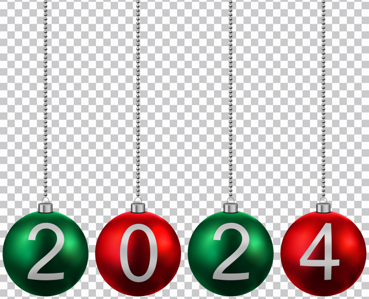 2024 Bola de Navidad Adornos Rojo Verde PNG Imágenes