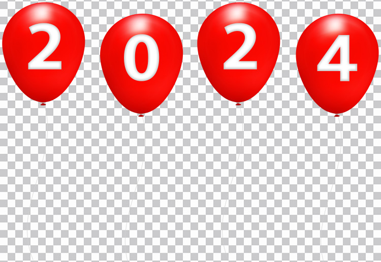2024 Globo Volador Rojo PNG Imágenes Descarga Gratuita