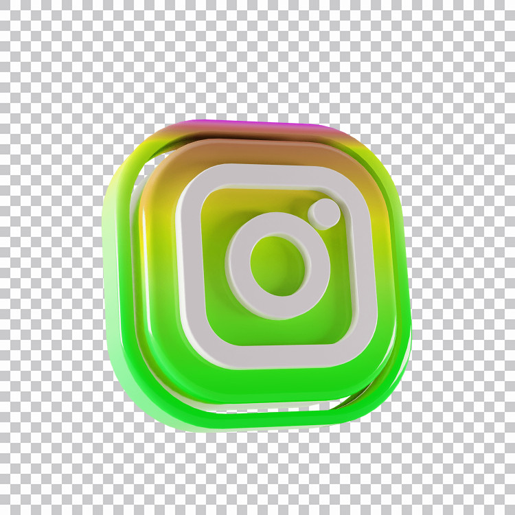 3D verde brillante Instagram Logo PNG Imágenes