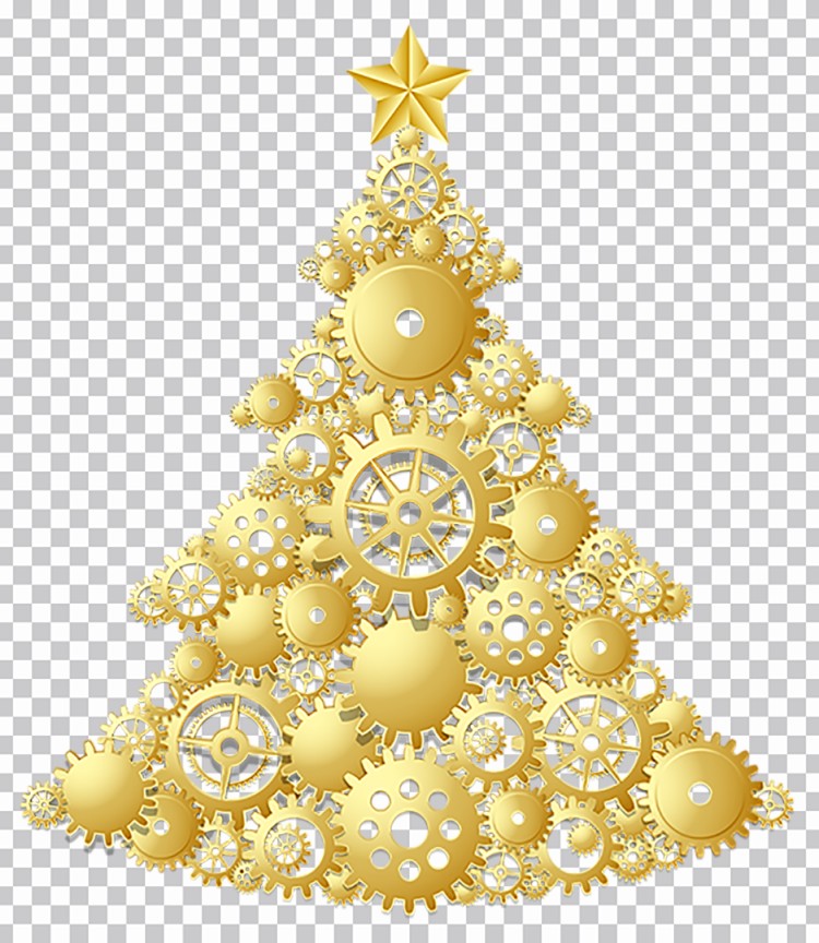 Árbol De Navidad De Oro De La Máquina Clipart Png Imágenes