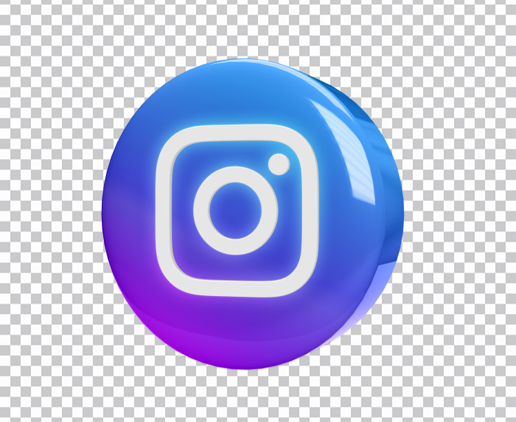 Azul 3D brillante Instagram Logo PNG Transparent Fondo