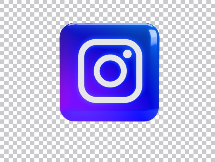 Azul 3D cuadrado Instagram Logo PNG Imágenes