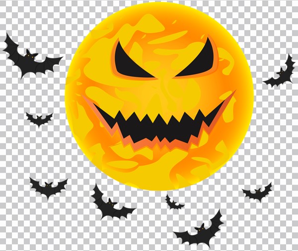 Calabaza De Halloween Con Murciélago Volando Png Imágenes