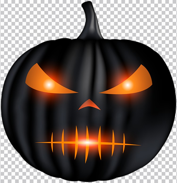 Calabaza Negra Con Cara Brillante Halloween Png Imágenes