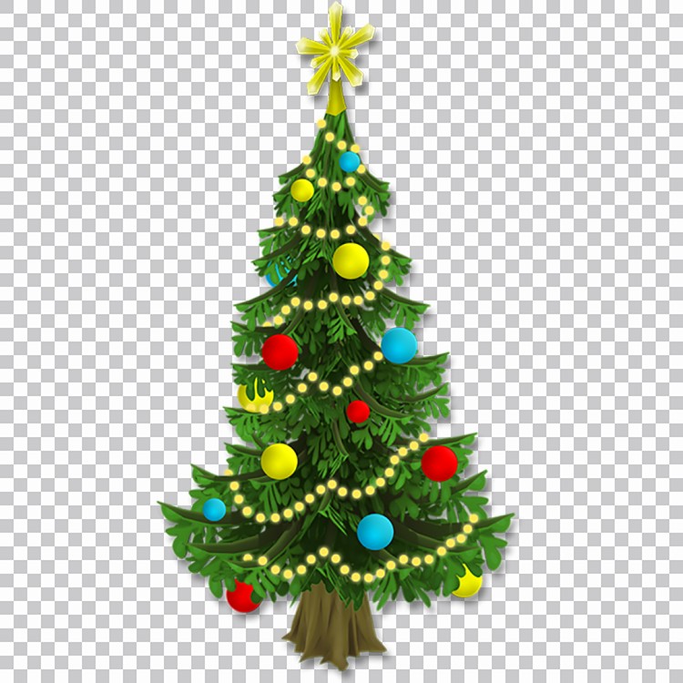 Clipart Feliz Árbol De Navidad Con Adornos Png Hd Fondo