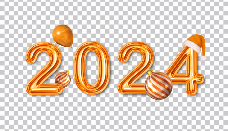 Feliz Año Nuevo 2024 Número PNG Imágenes 